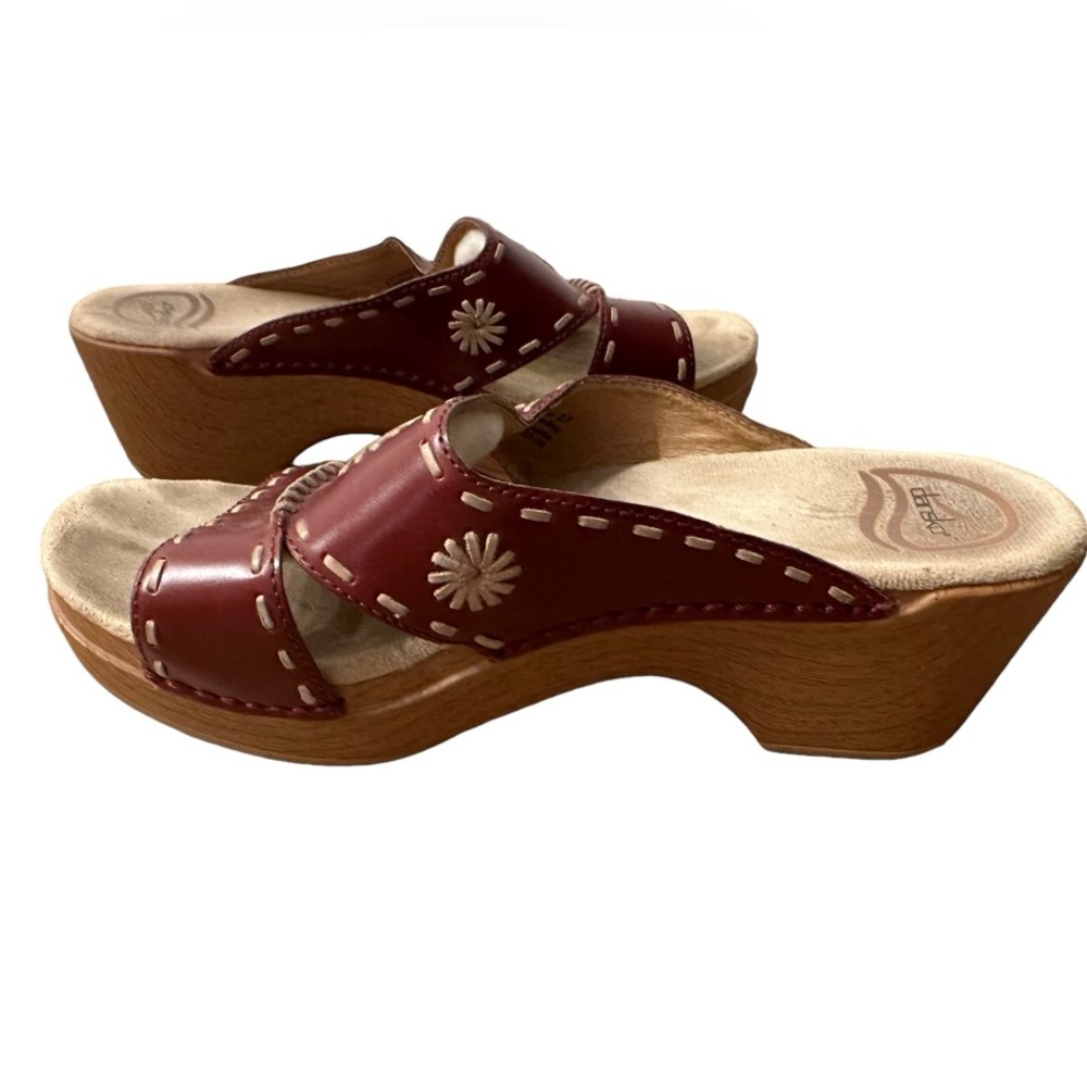 Dansko Red Leather Mules - Picture 5 of 8